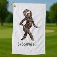Bigfoot Sassquatch Funny Sassy Golf Towel thumb 1