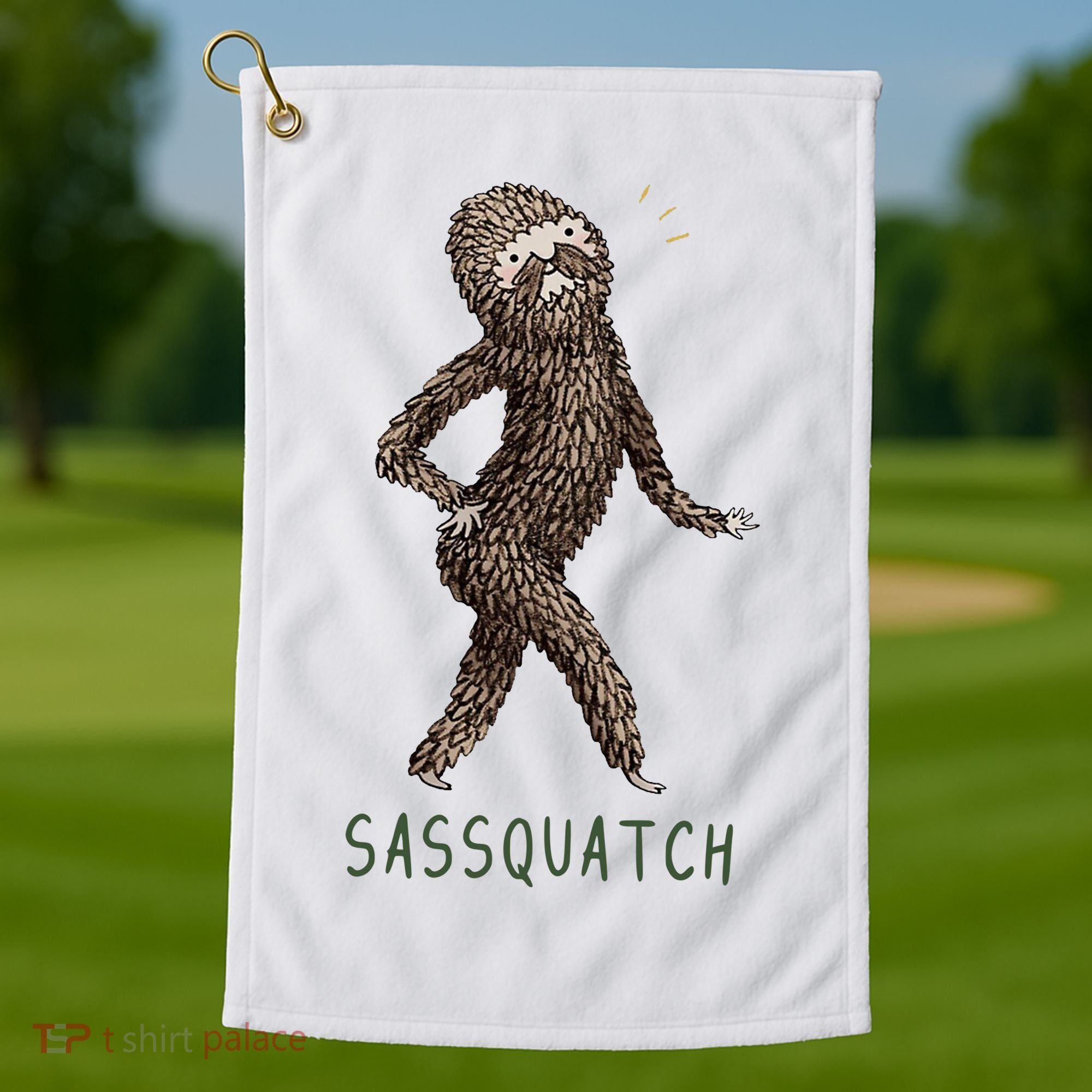 Bigfoot Sassquatch Funny Sassy Golf Towel