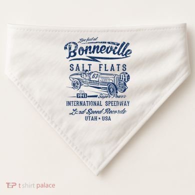 Bonneville Salt Flats Utah Speedway Distressed Design USA-Made Doggie Bandana
