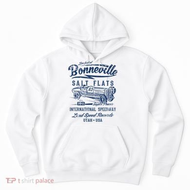 Bonneville Salt Flats Utah Speedway Distressed Design Hoodie