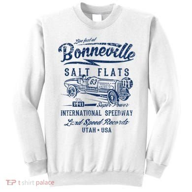 Bonneville Salt Flats Utah Speedway Distressed Design Sweatshirt