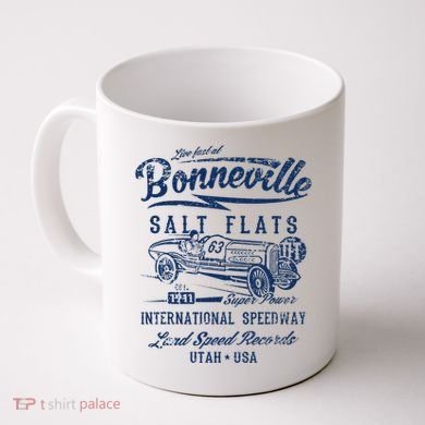 Bonneville Salt Flats Utah Speedway Distressed Design Coffee Mug