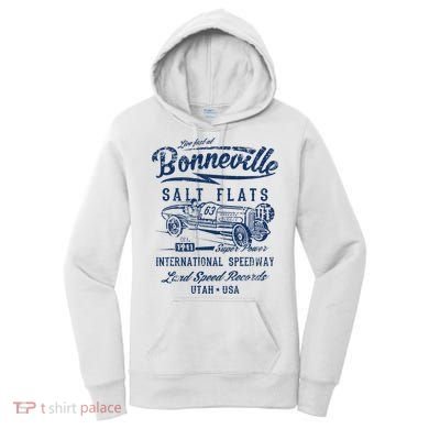 Bonneville Salt Flats Utah Speedway Distressed Design Women's Hoodie