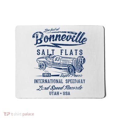 Bonneville Salt Flats Utah Speedway Distressed Design Mousepad
