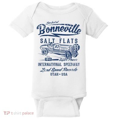 Bonneville Salt Flats Utah Speedway Distressed Design Baby Bodysuit