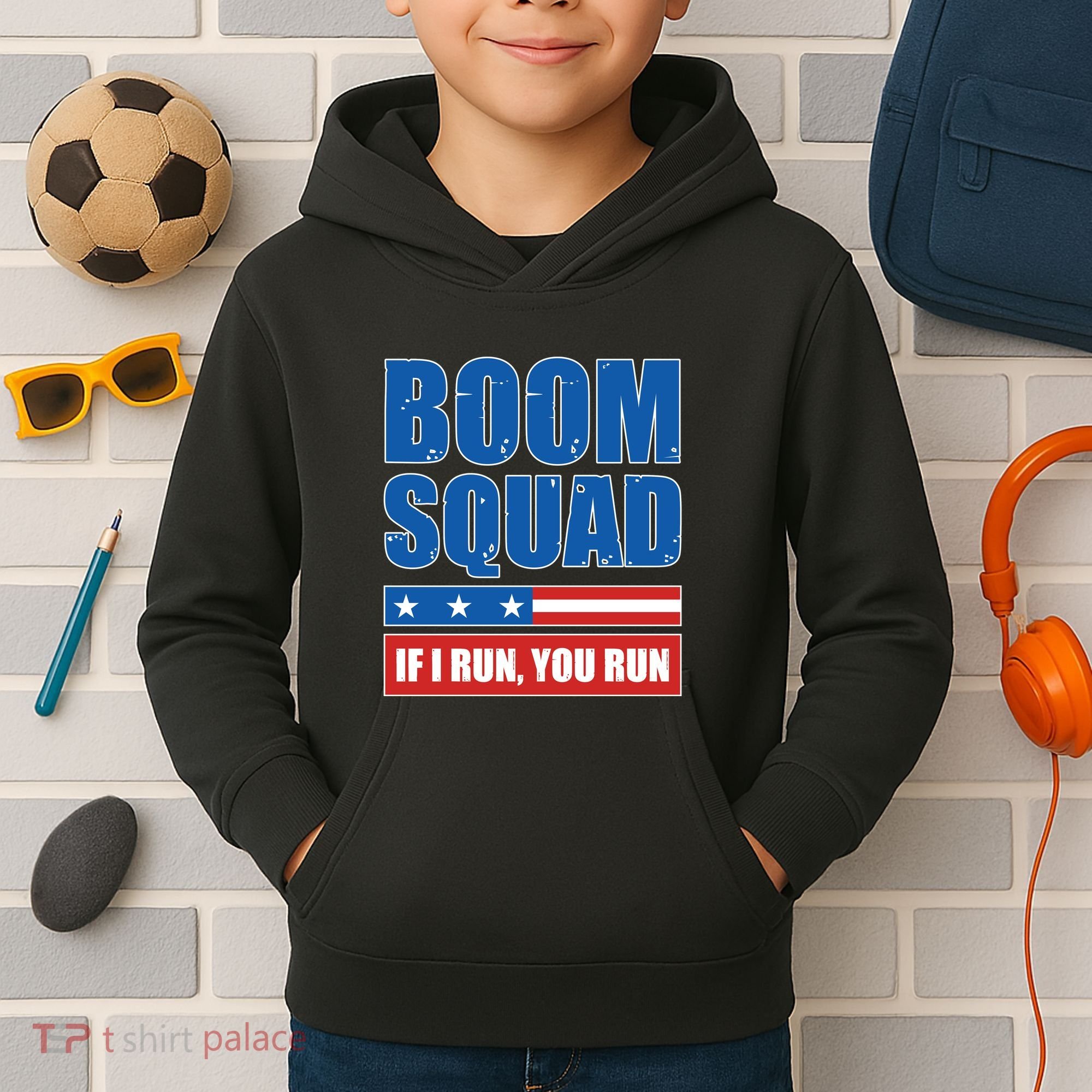 Boom Squad Fireworks Director 4th Of July Kids Hoodie