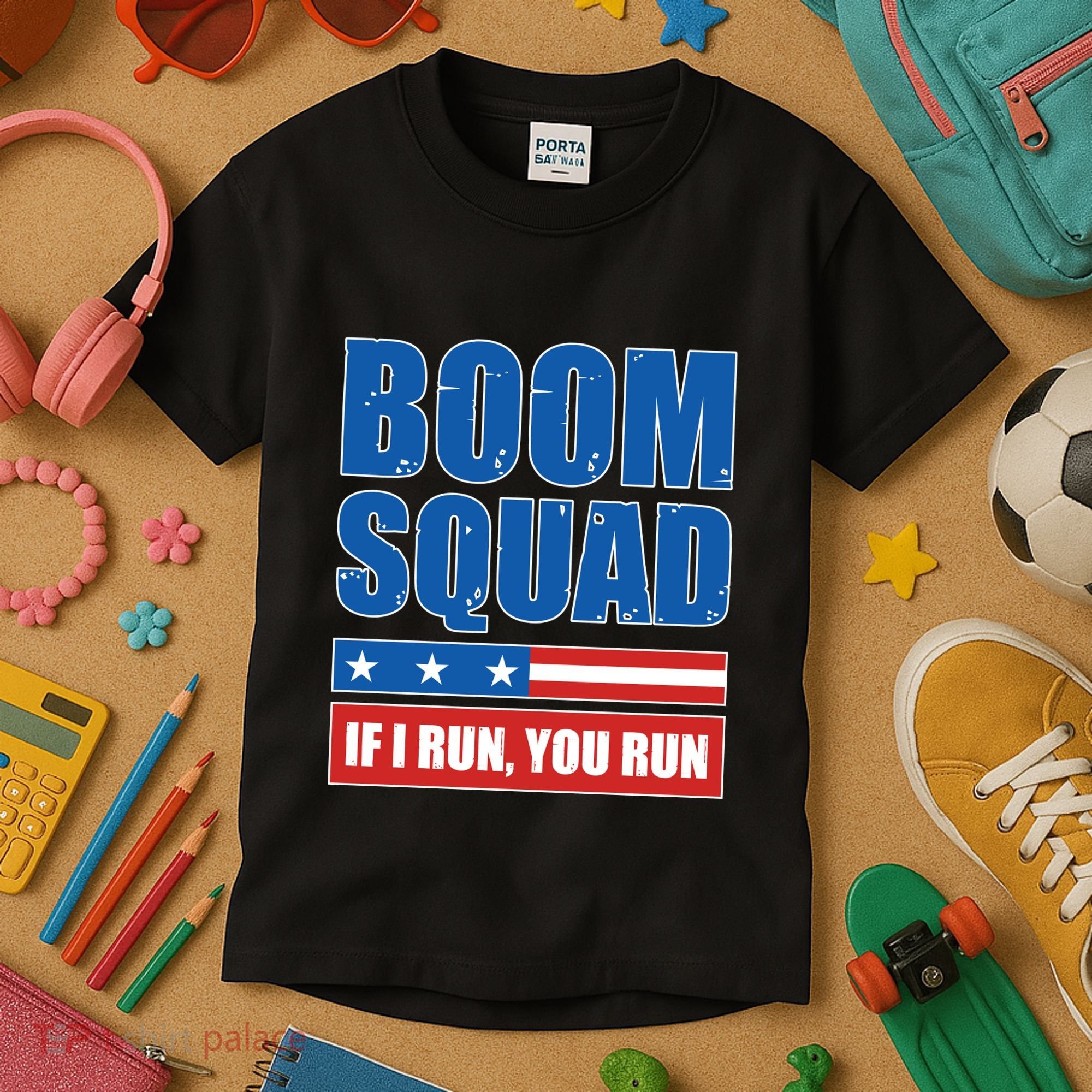 Boom Squad Fireworks Director 4th Of July Kids T-Shirt