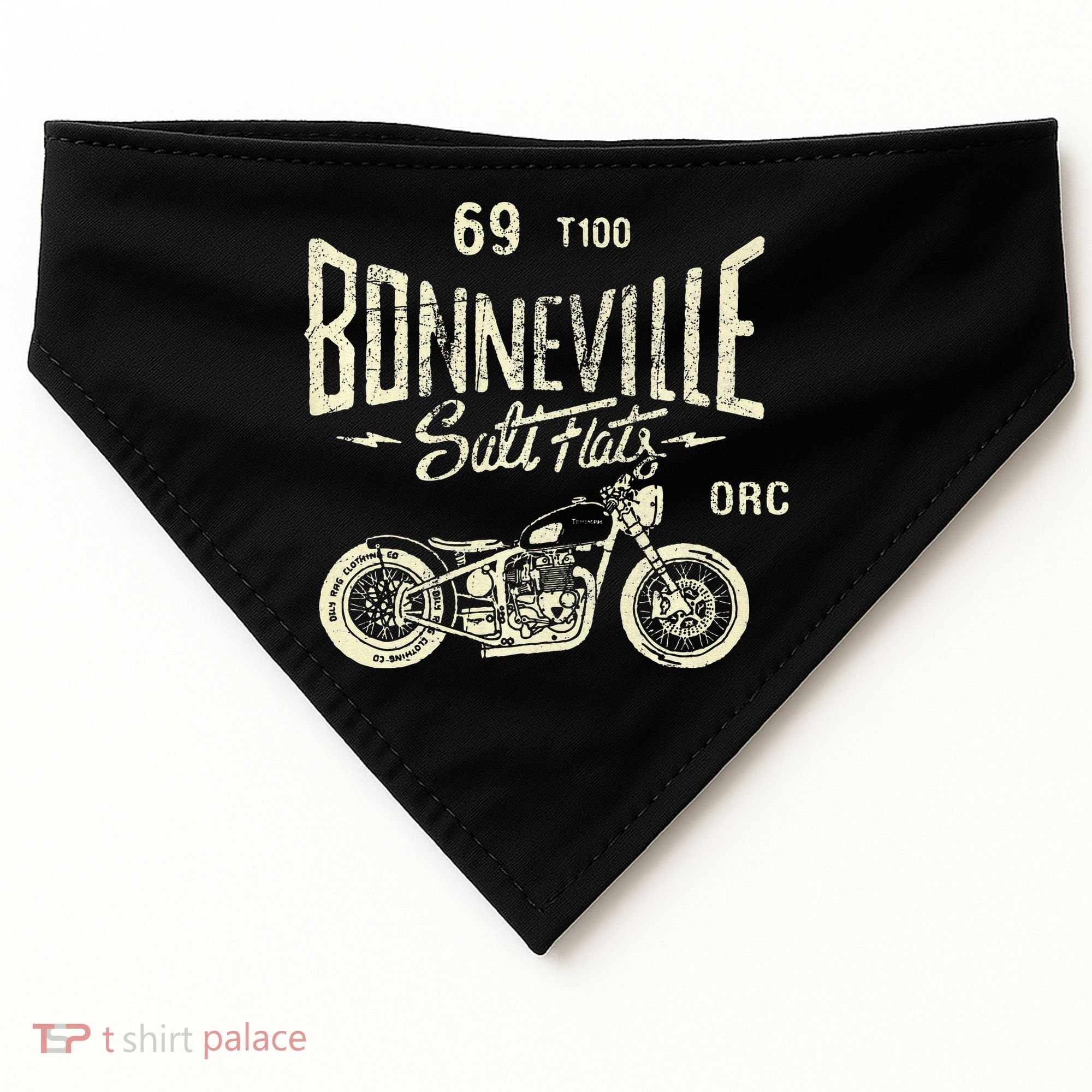 Bonneville Salt Flats Motorcycle Racing Gift USA-Made Doggie Bandana