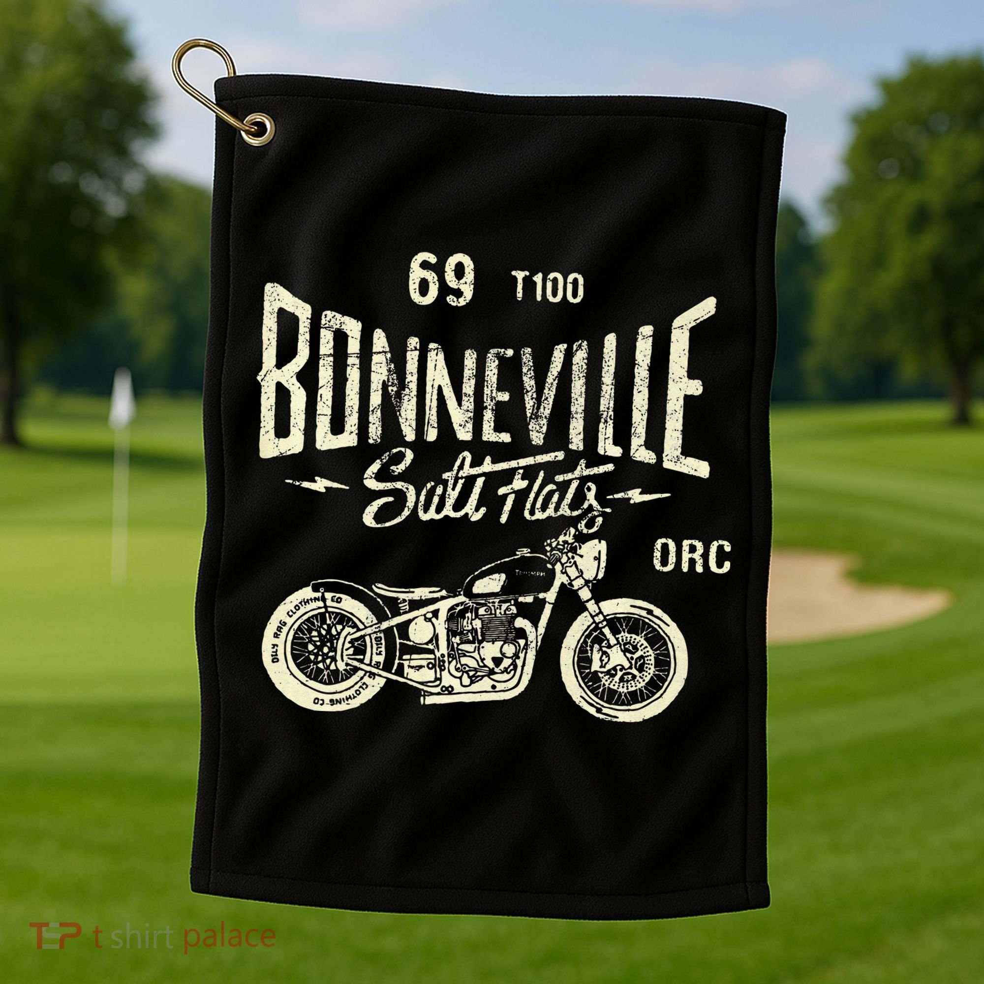 Bonneville Salt Flats Motorcycle Racing Gift Golf Towel