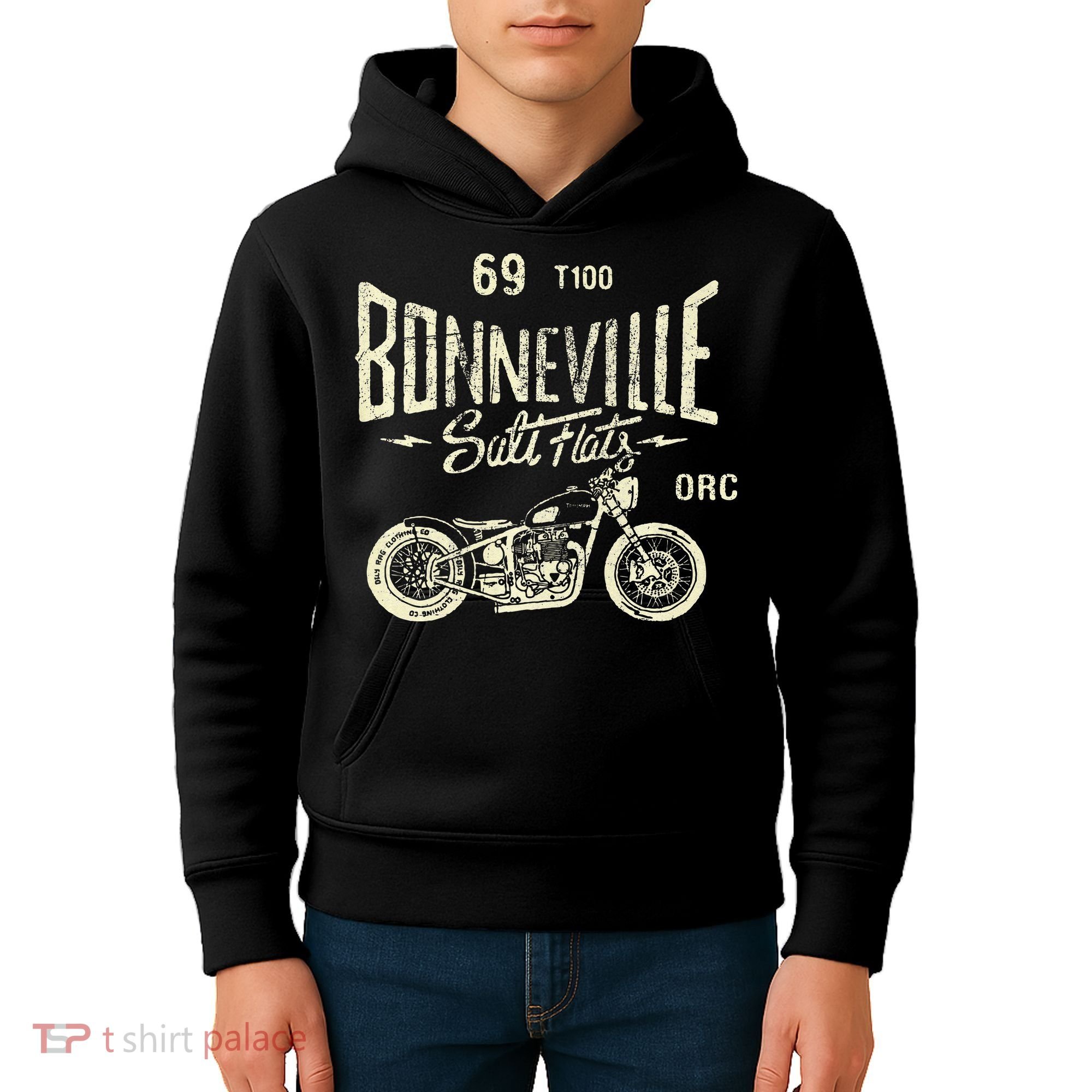 Bonneville Salt Flats Motorcycle Racing Gift Kids Hoodie