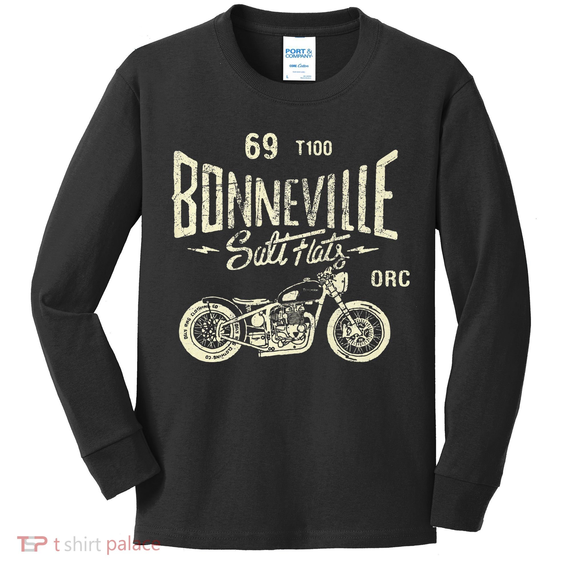 Bonneville Salt Flats Motorcycle Racing Gift Kids Long Sleeve Shirt