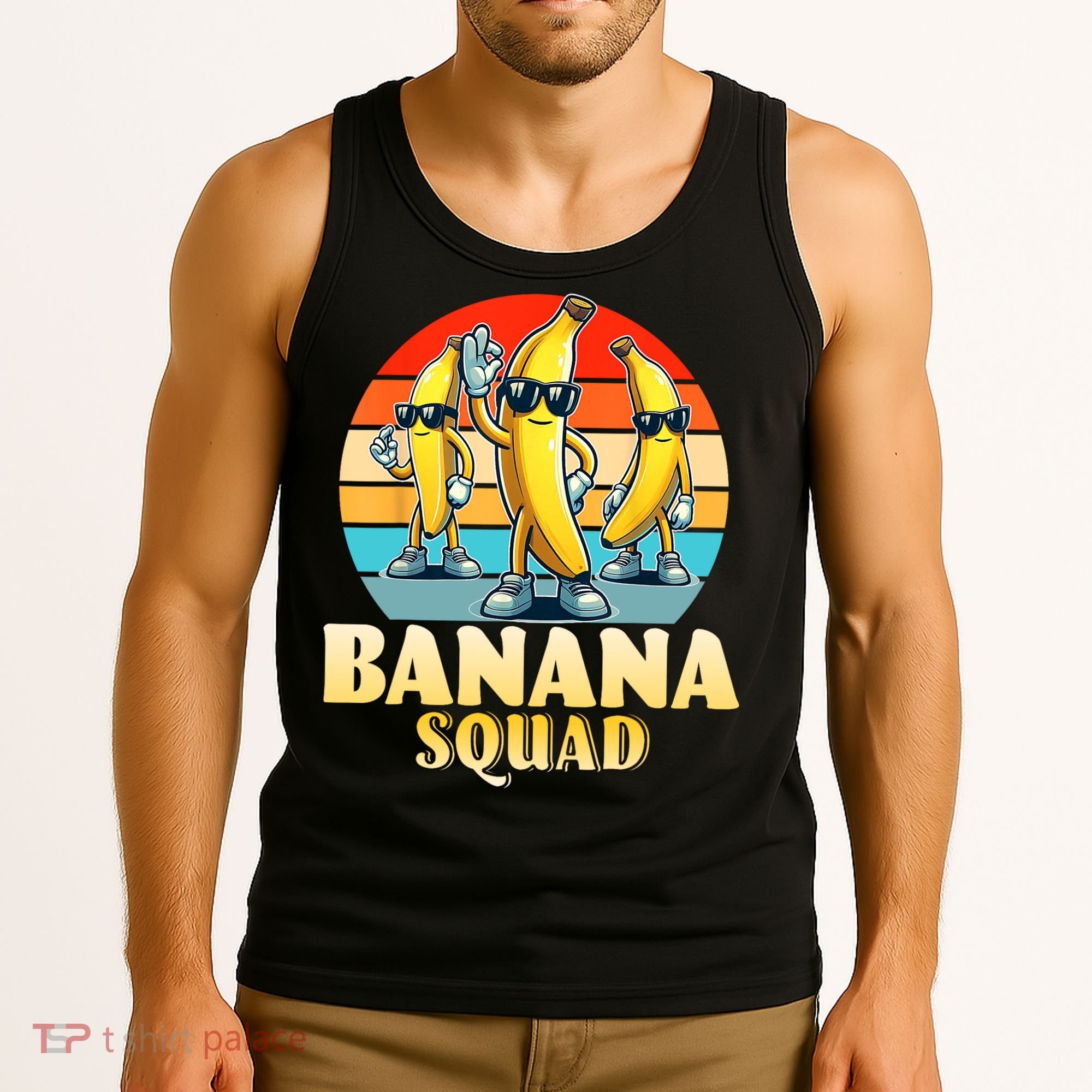 Banana Squad Funny Yellow Banana Lover Fruit Tank Top
