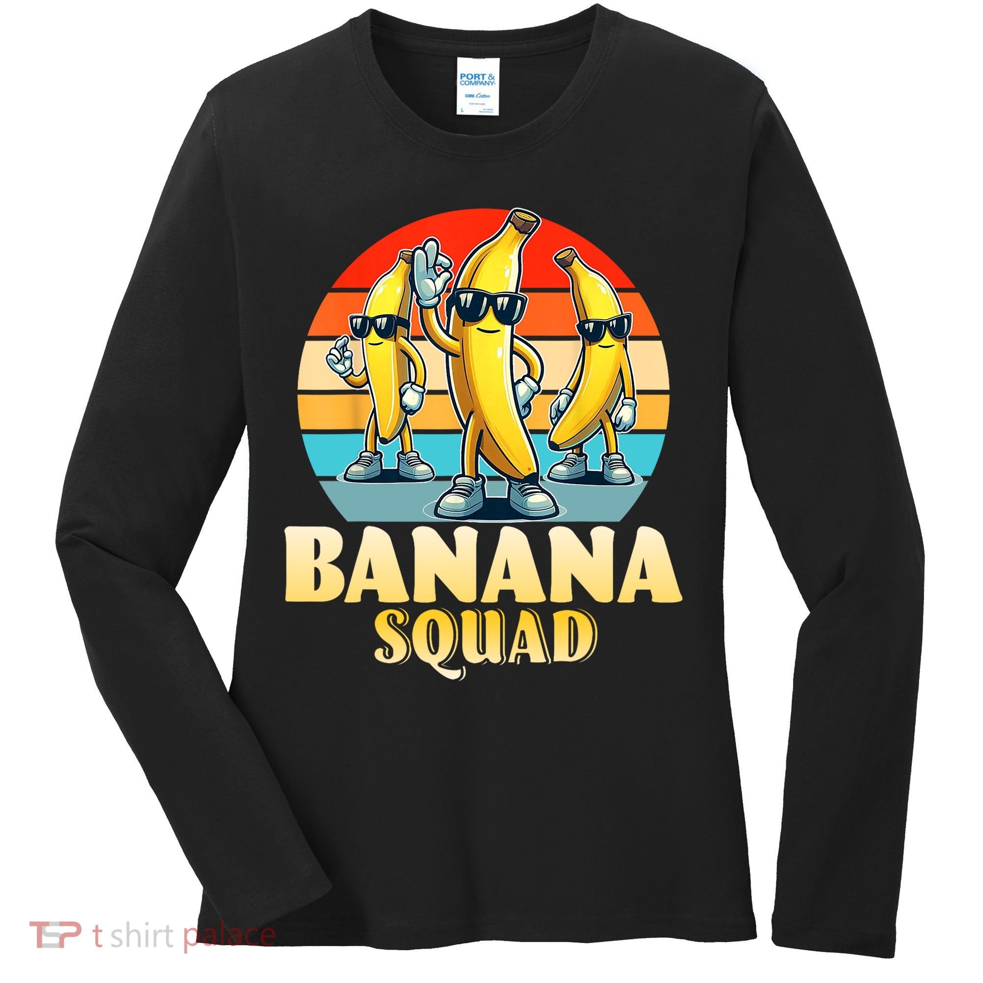 Banana Squad Funny Yellow Banana Lover Fruit Women's Long Sleeve Shirt