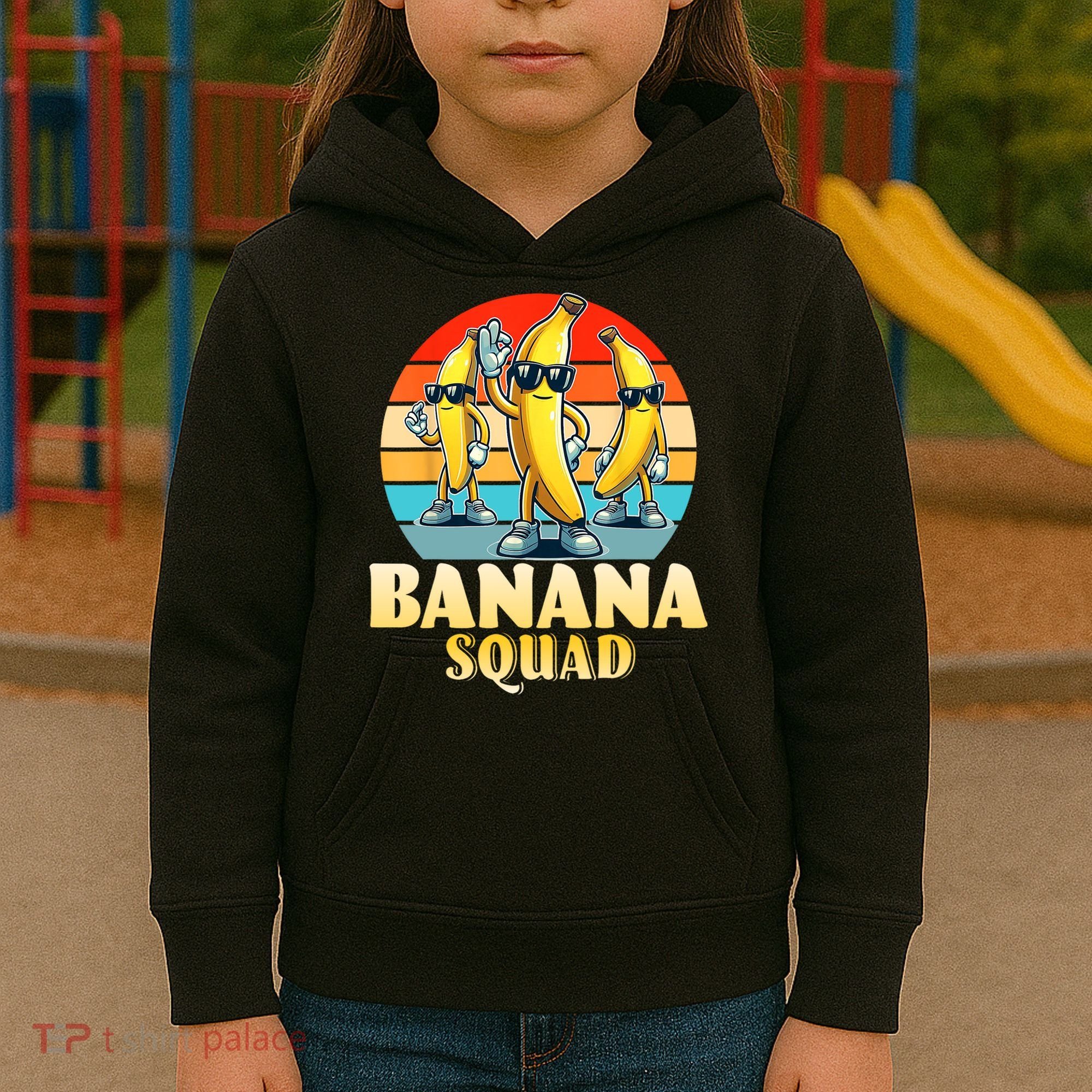 Banana Squad Funny Yellow Banana Lover Fruit Kids Hoodie