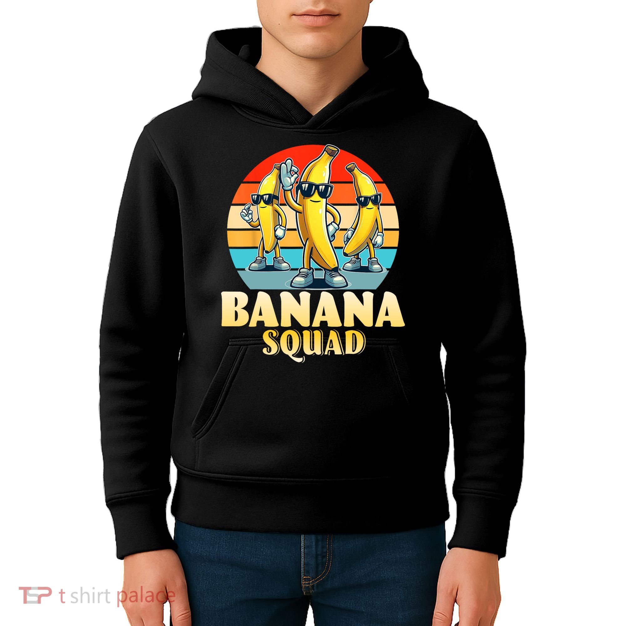 Banana Squad Funny Yellow Banana Lover Fruit Kids Hoodie