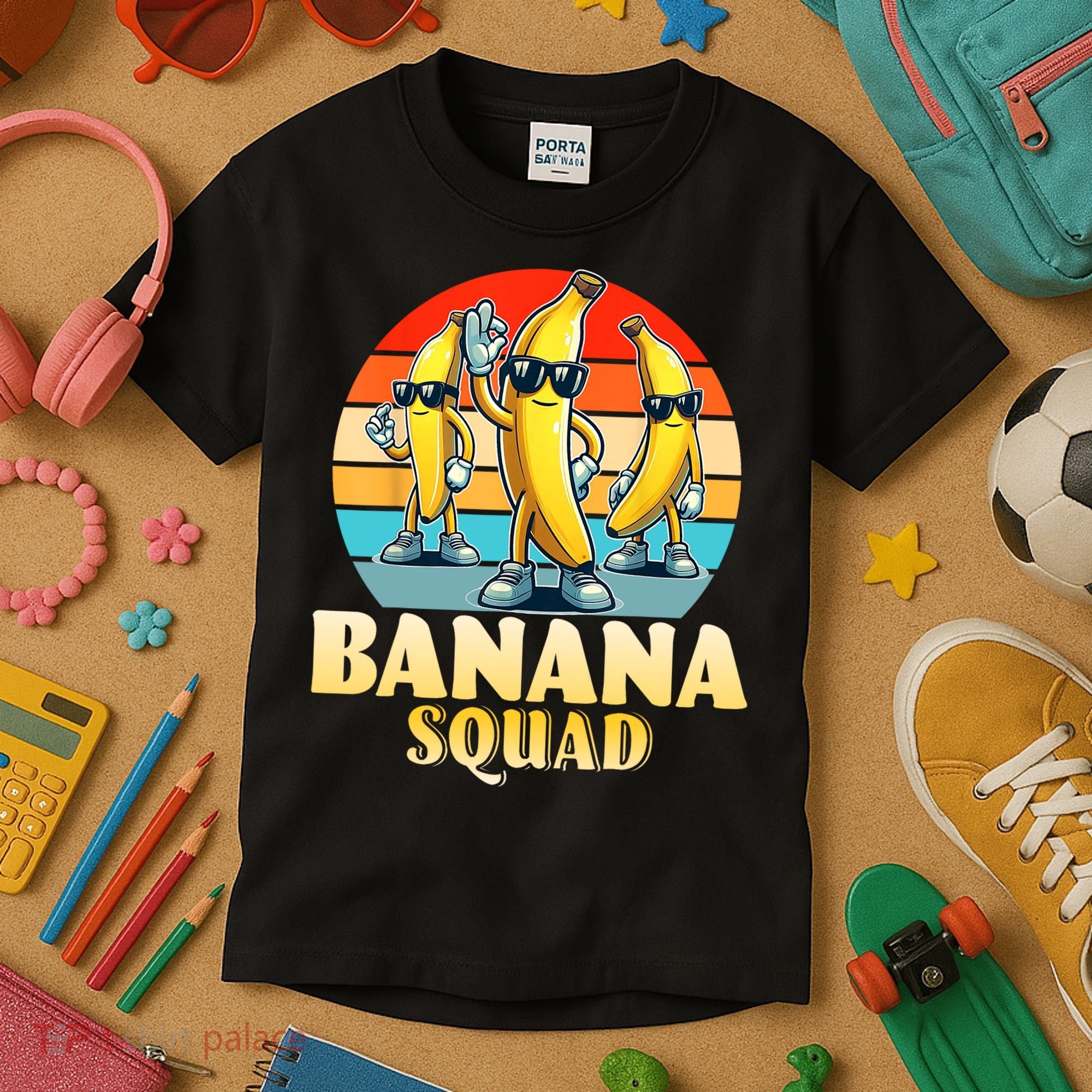 Banana Squad Funny Yellow Banana Lover Fruit Kids T-Shirt