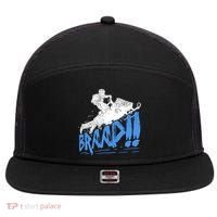 Braap Snowmobiling Gift Cool Snowmobile Driver Gift 7 Panel Mesh Trucker Snapback Hat thumb 0