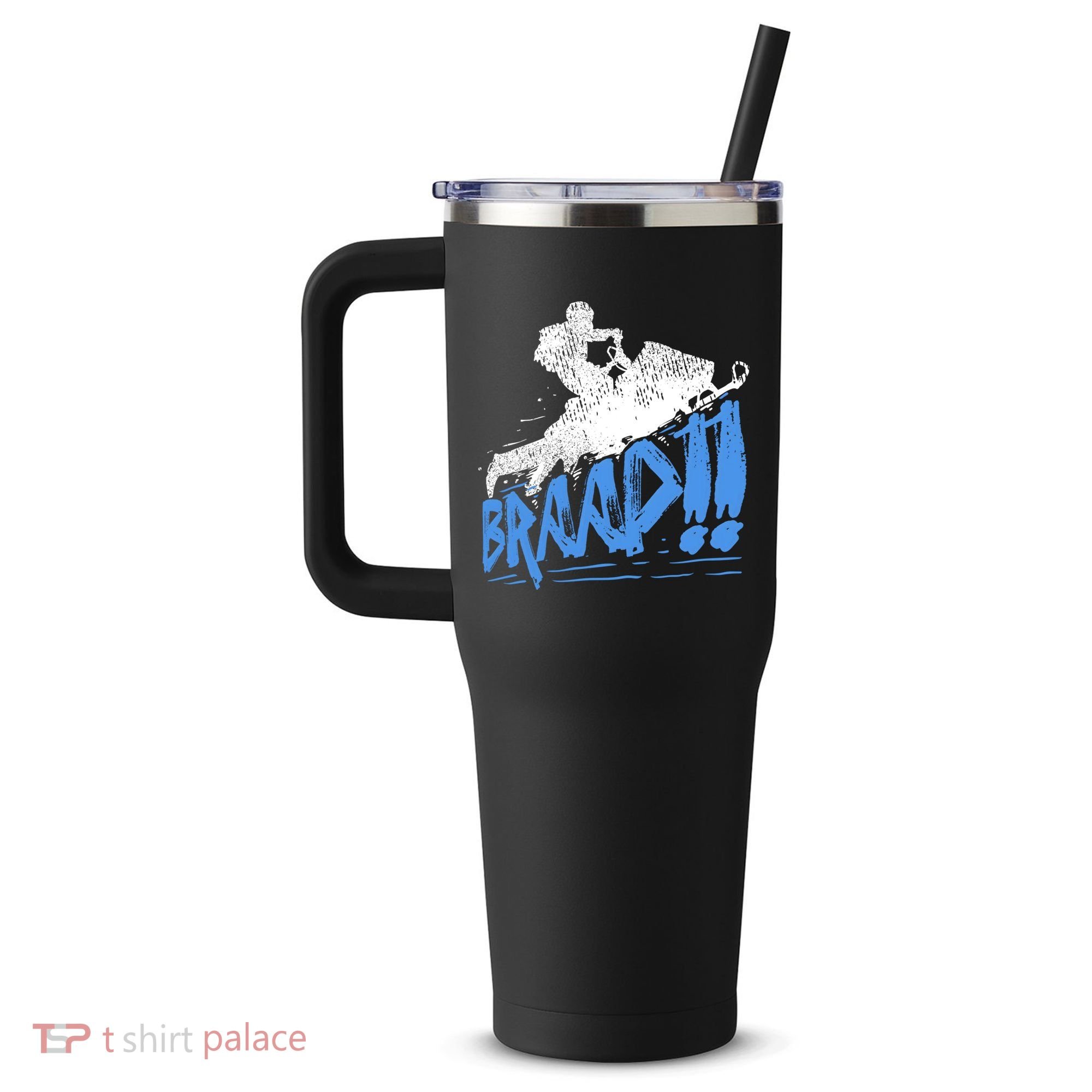 Braap Snowmobiling Gift Cool Snowmobile Driver Gift 40oz Vacuum Insulated Stainless Steel Travel Tumbler