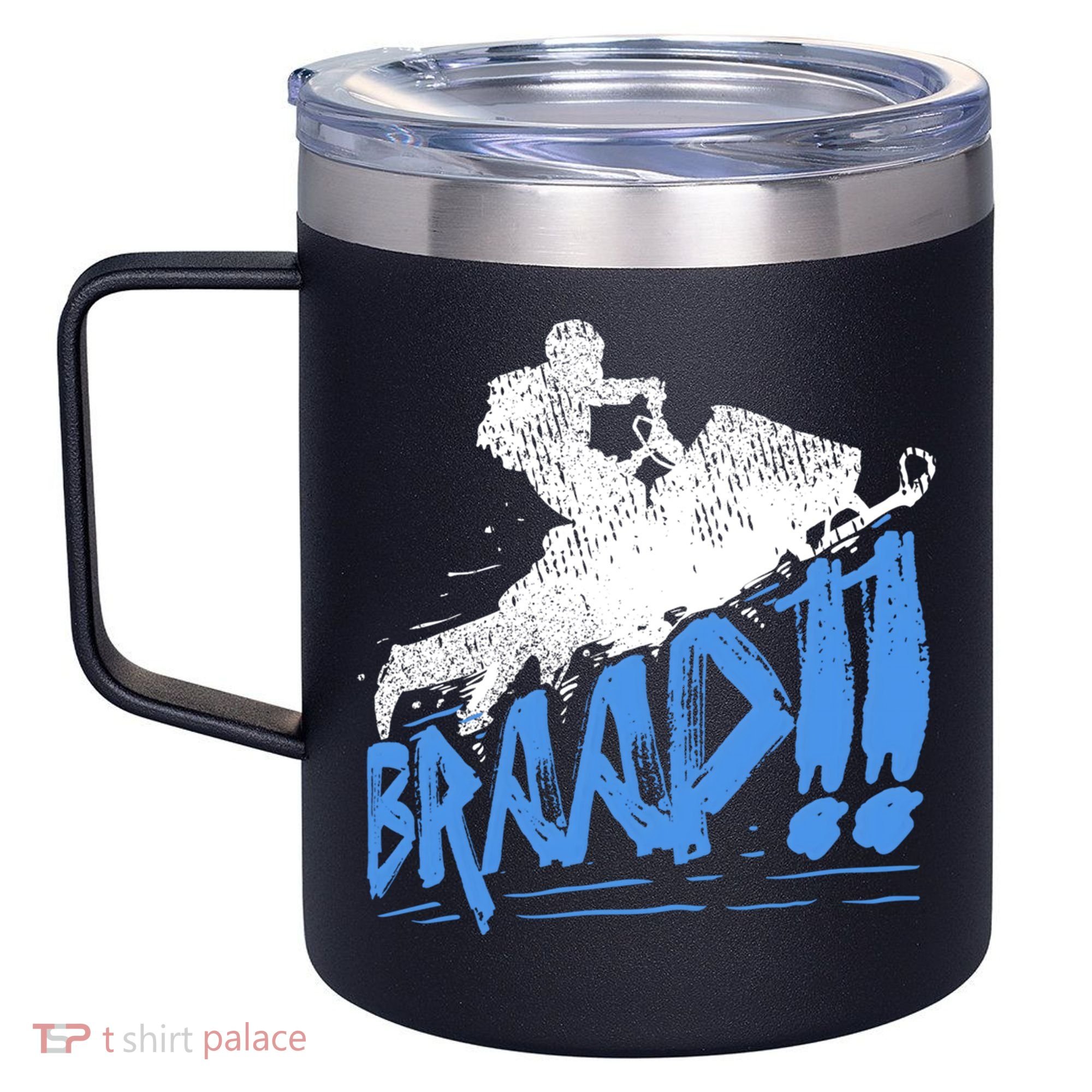 Braap Snowmobiling Gift Cool Snowmobile Driver Gift 12oz Stainless Steel Coffee Mug