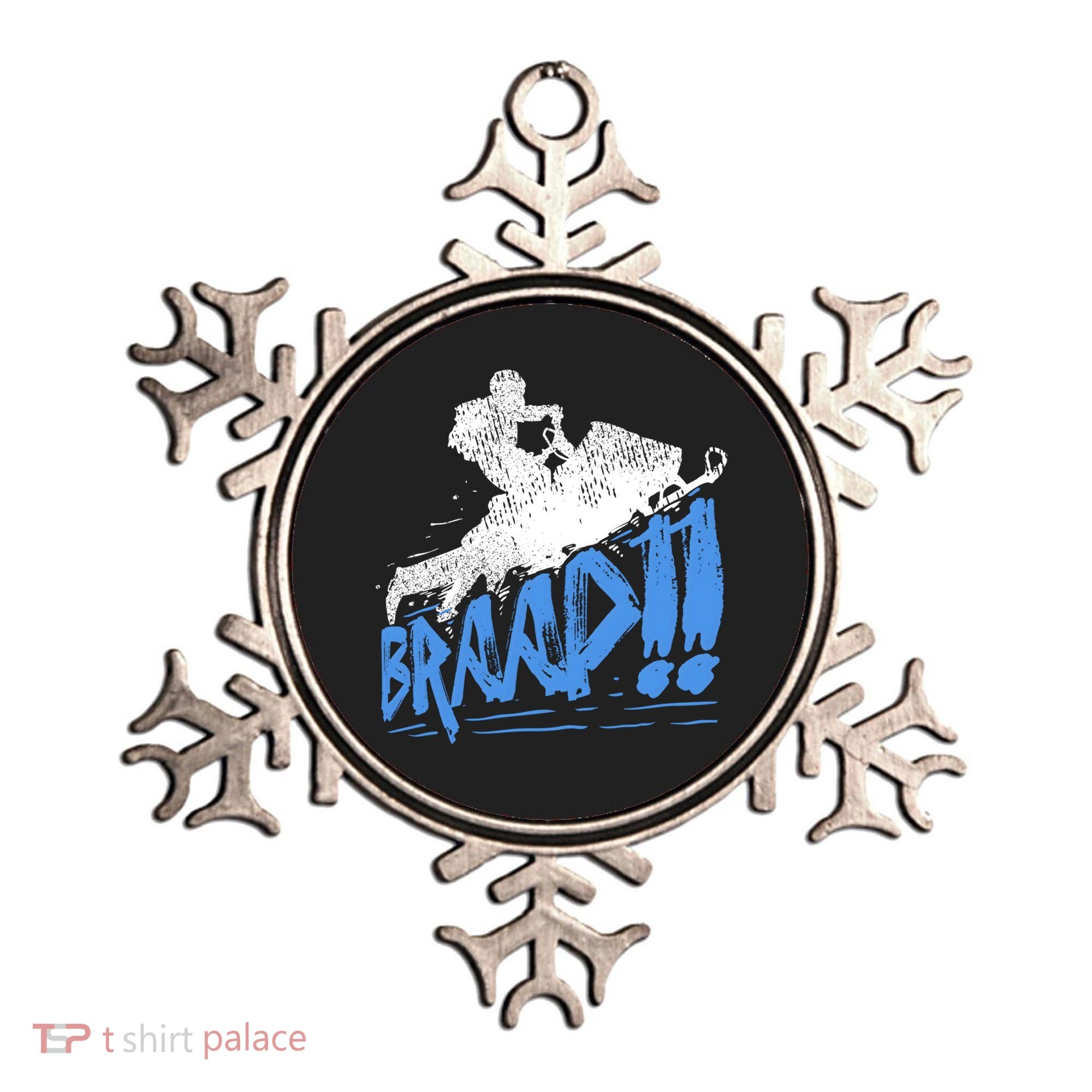 Braap Snowmobiling Gift Cool Snowmobile Driver Gift Ornament
