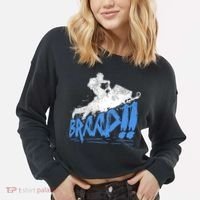 Braap Snowmobiling Gift Cool Snowmobile Driver Gift Cropped Pullover Crew thumb 2