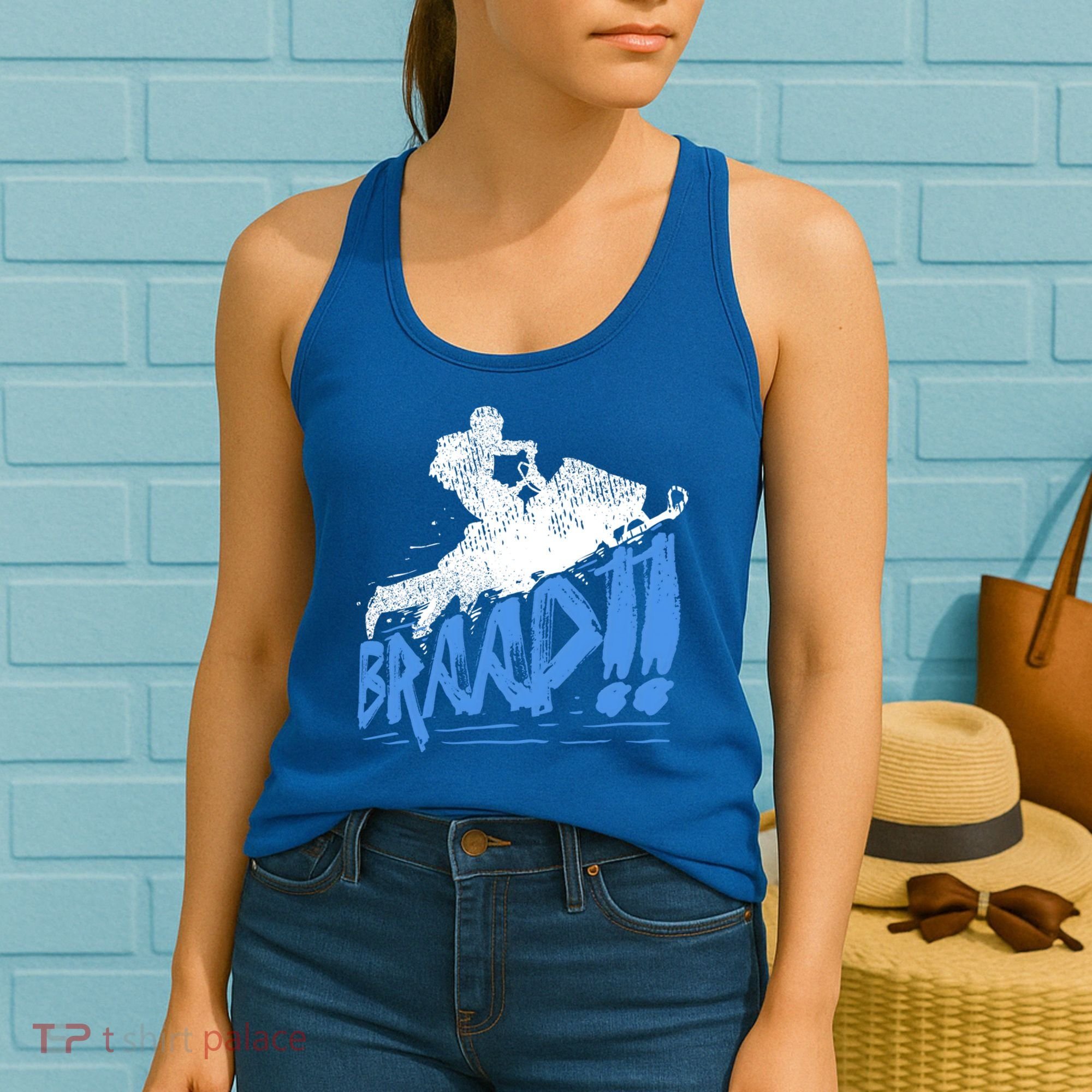 Braap Snowmobiling Gift Cool Snowmobile Driver Gift Women's Tank Top