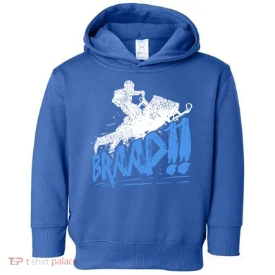 Braap Snowmobiling Gift Cool Snowmobile Driver Gift Toddler Hoodie