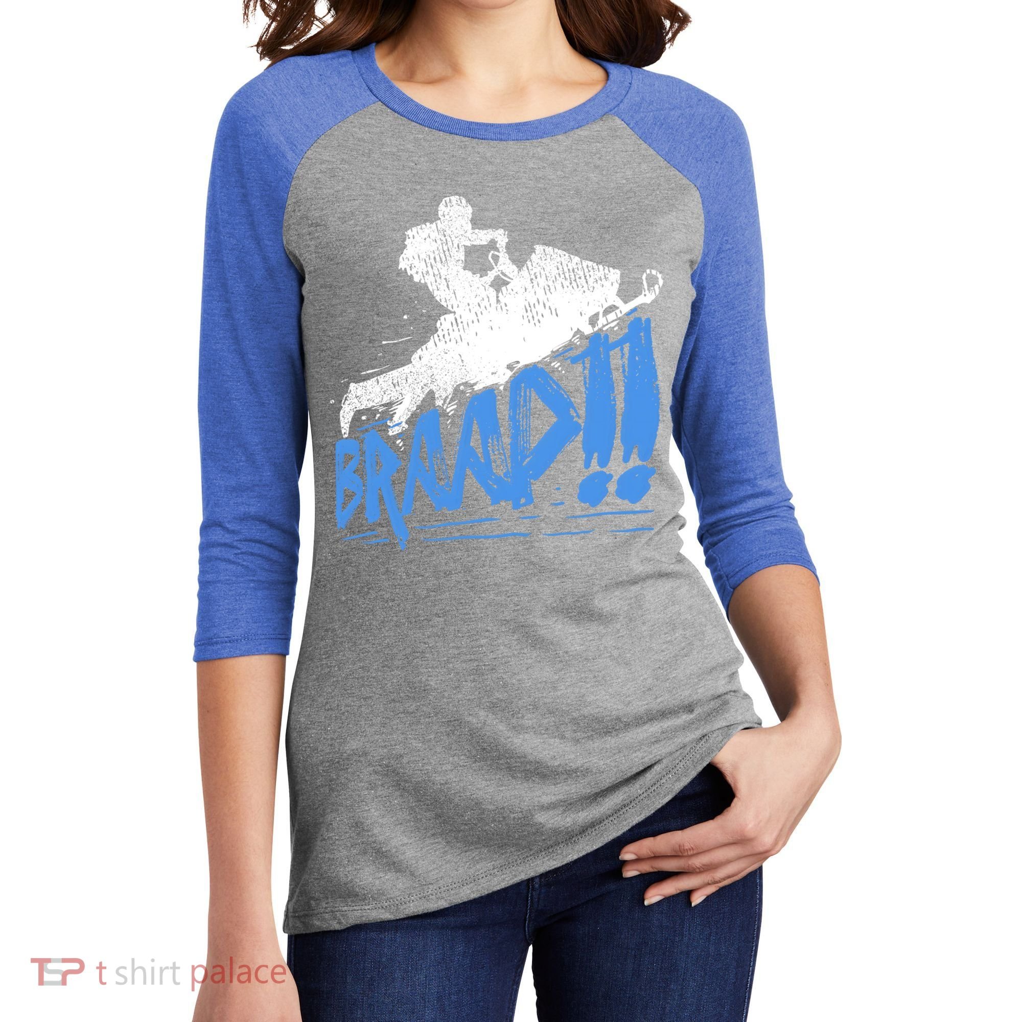 Braap Snowmobiling Gift Cool Snowmobile Driver Gift Women's Tri-Blend 3/4-Sleeve Raglan Shirt