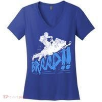 Braap Snowmobiling Gift Cool Snowmobile Driver Gift Women's V-Neck T-Shirt thumb 0
