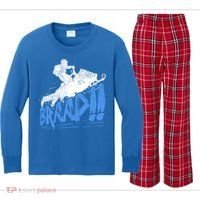 Braap Snowmobiling Gift Cool Snowmobile Driver Gift Kids Long Sleeve Plaid Pajama Set thumb 0