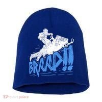 Braap Snowmobiling Gift Cool Snowmobile Driver Gift Short Acrylic Beanie thumb 0