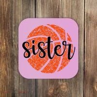 Basketball Sister Girl Distressed Sports Fan Coaster thumb 0