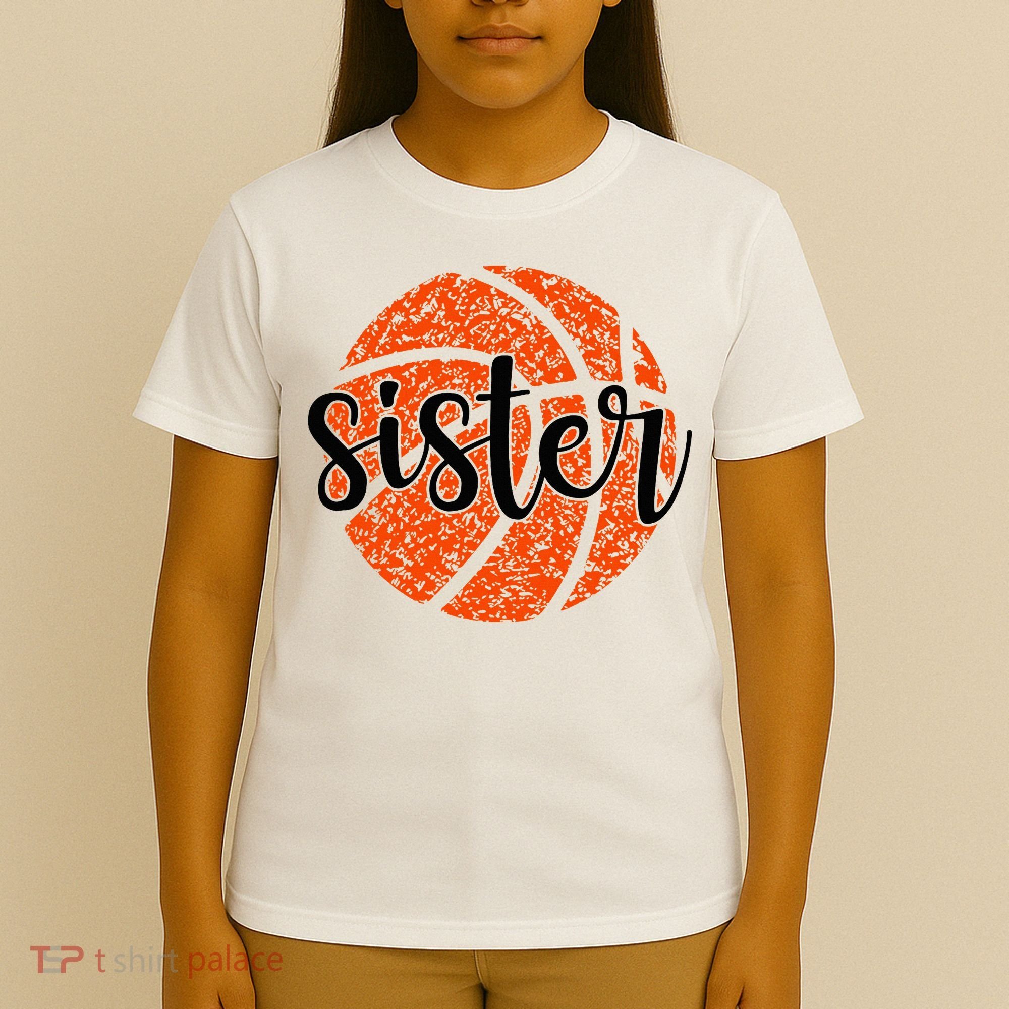 Basketball Sister Girl Distressed Sports Fan T-Shirt