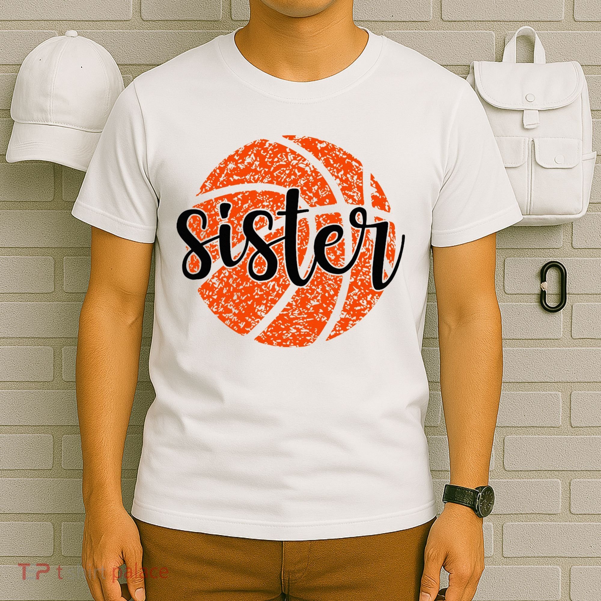 Basketball Sister Girl Distressed Sports Fan T-Shirt