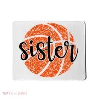 Basketball Sister Girl Distressed Sports Fan Mousepad thumb 0