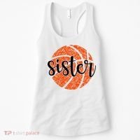 Basketball Sister Girl Distressed Sports Fan Women's Tank Top thumb 0