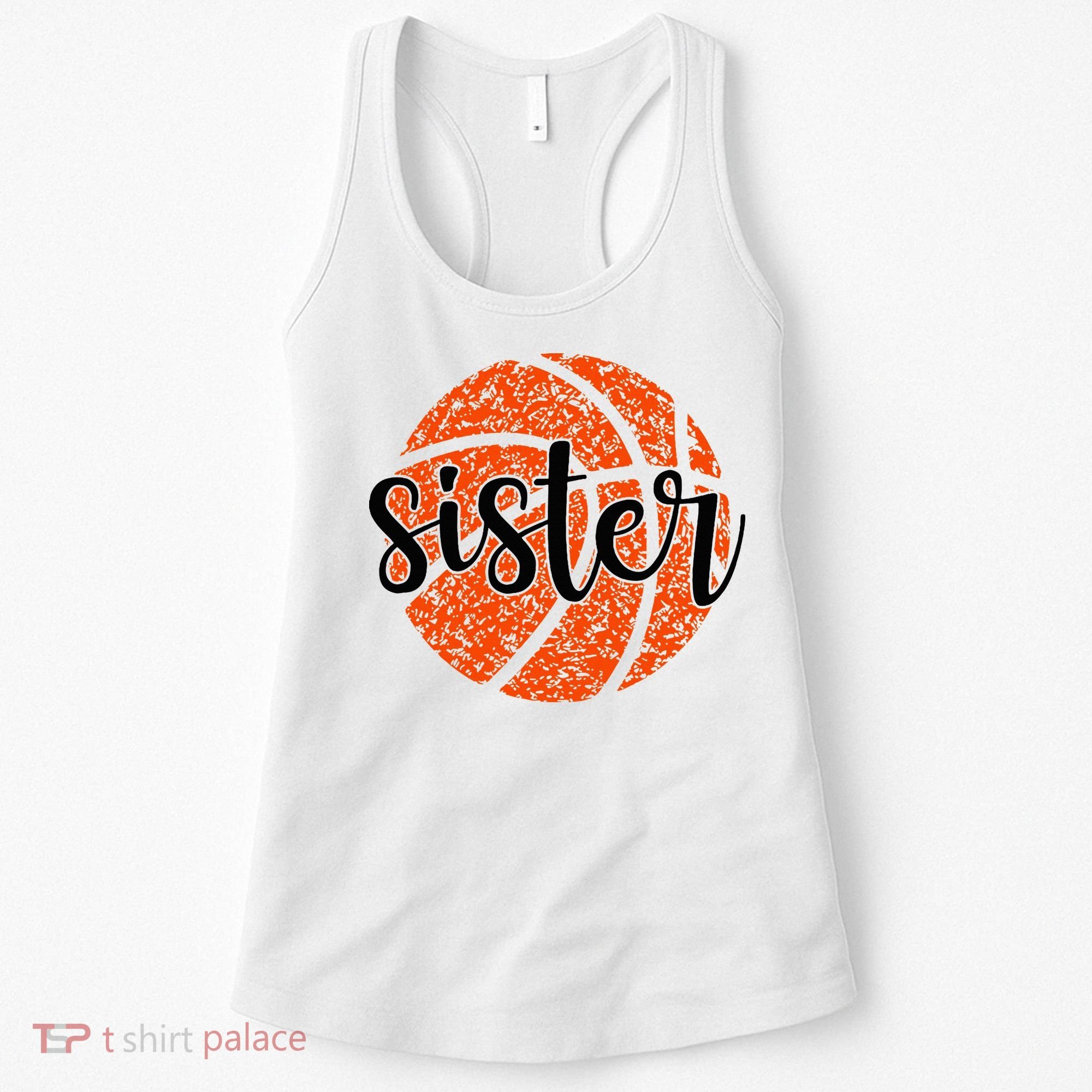 Basketball Sister Girl Distressed Sports Fan Women's Tank Top