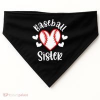 Baseball Sister Game Day Sport Heart USA-Made Doggie Bandana thumb 0