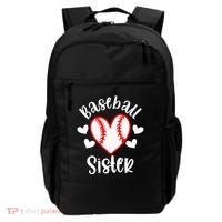 Baseball Sister Game Day Sport Heart Backpack thumb 0