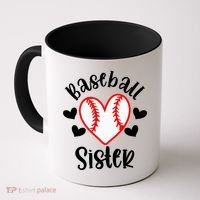 Baseball Sister Game Day Sport Heart Coffee Mug thumb 0