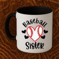 Baseball Sister Game Day Sport Heart Coffee Mug thumb 2