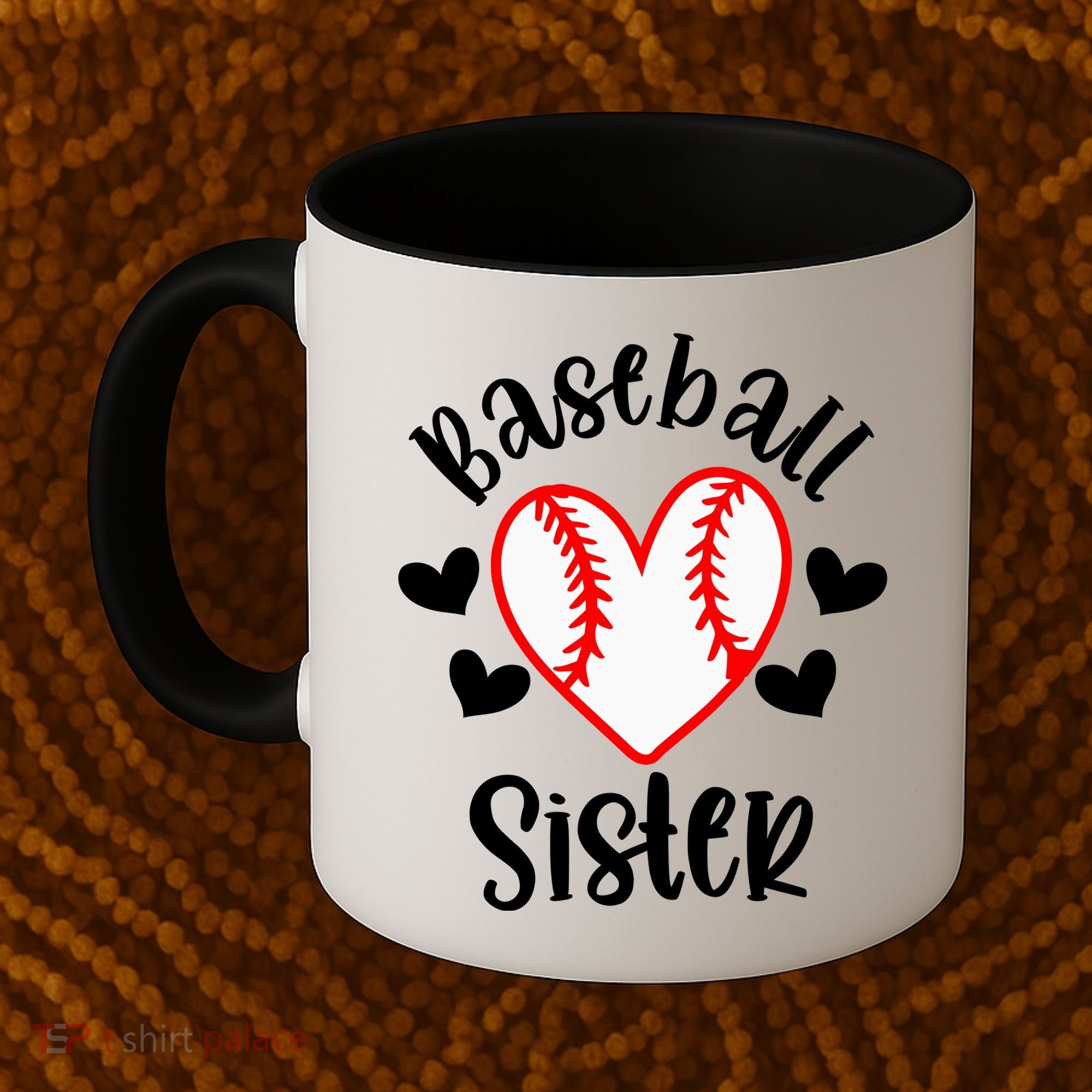 Baseball Sister Game Day Sport Heart Coffee Mug