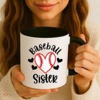Baseball Sister Game Day Sport Heart Coffee Mug thumb 3