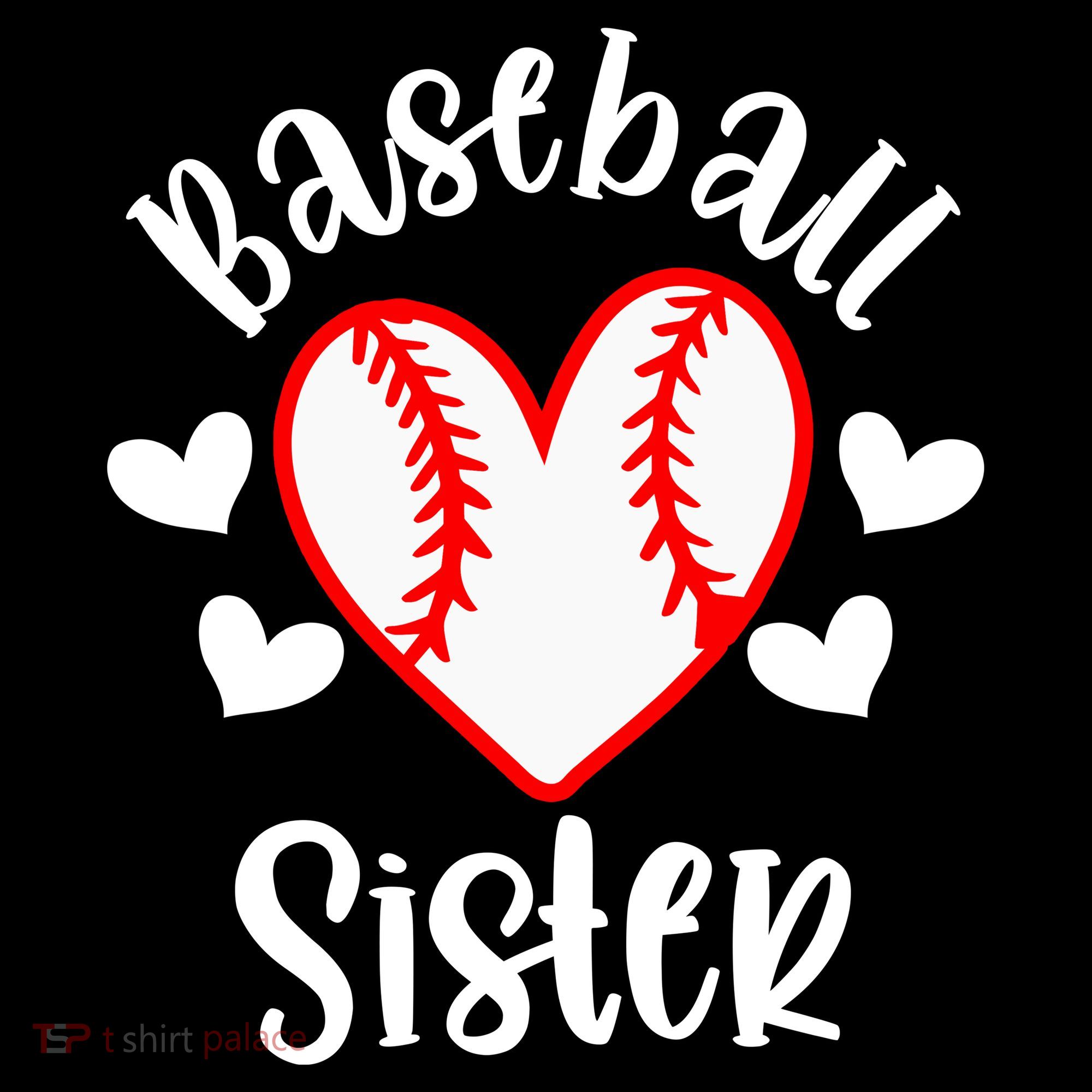 Baseball Sister Game Day Sport Heart Women's Hoodie