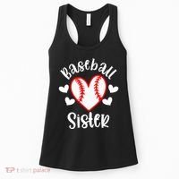 Baseball Sister Game Day Sport Heart Women's Tank Top thumb 0
