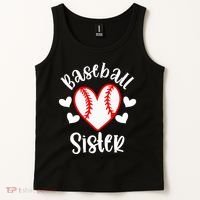 Baseball Sister Game Day Sport Heart Tank Top thumb 2