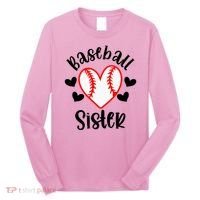 Baseball Sister Game Day Sport Heart Long Sleeve Shirt thumb 0