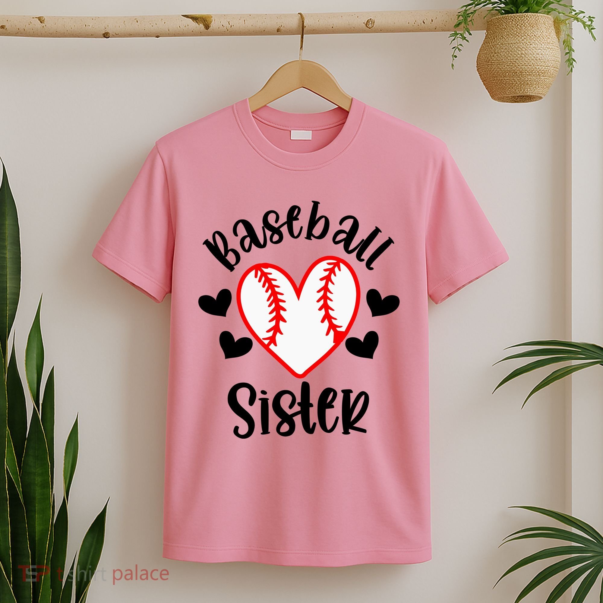 Baseball Sister Game Day Sport Heart T-Shirt