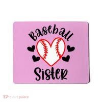 Baseball Sister Game Day Sport Heart Mousepad thumb 0