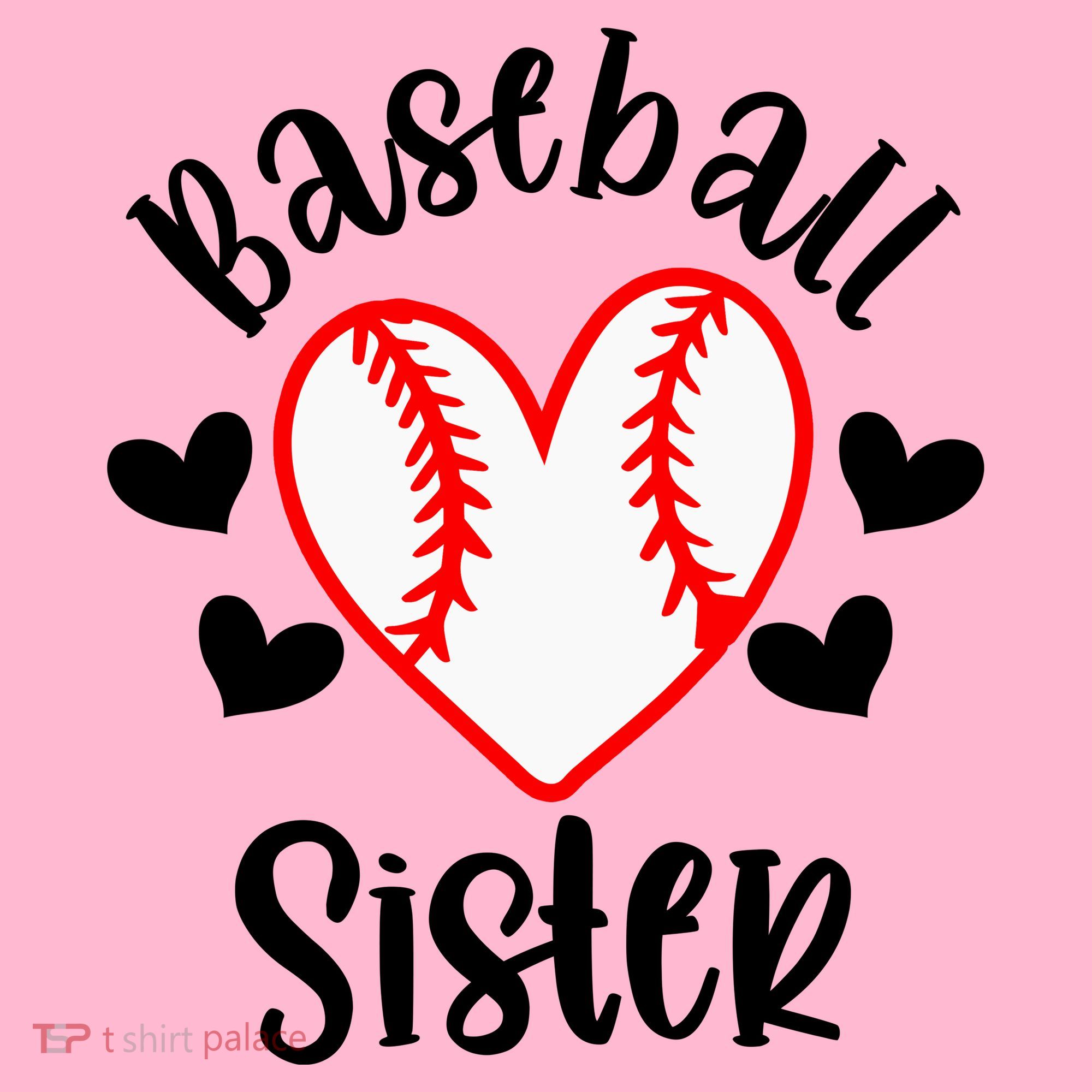 Baseball Sister Game Day Sport Heart Mousepad